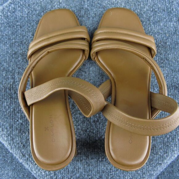 Caslon Lenynn Women Slide Sandal Shoes Brown Leather Size 8.5‎ Medium - Picture 6 of 9